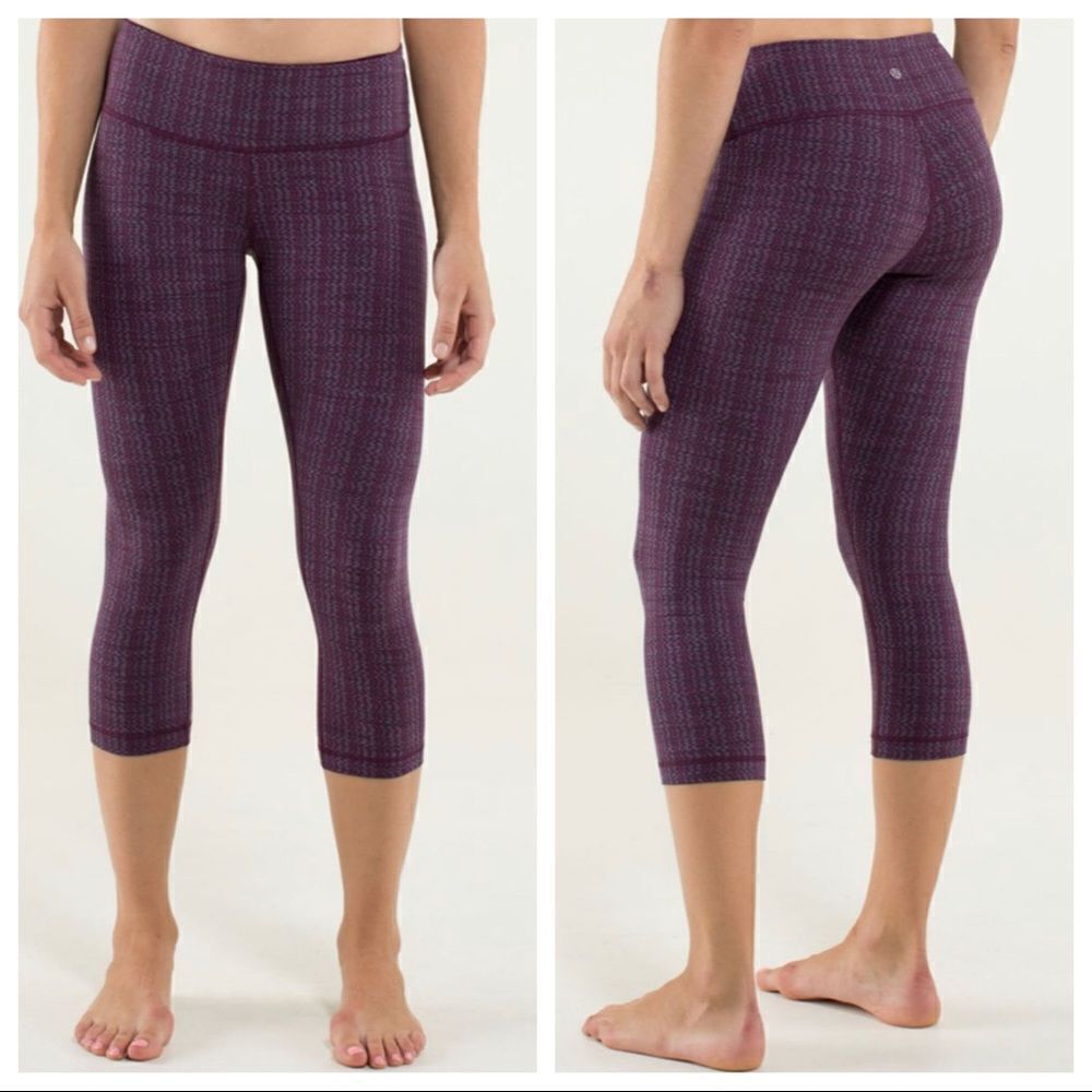 Lululemon Wunder Under Crop in Plum